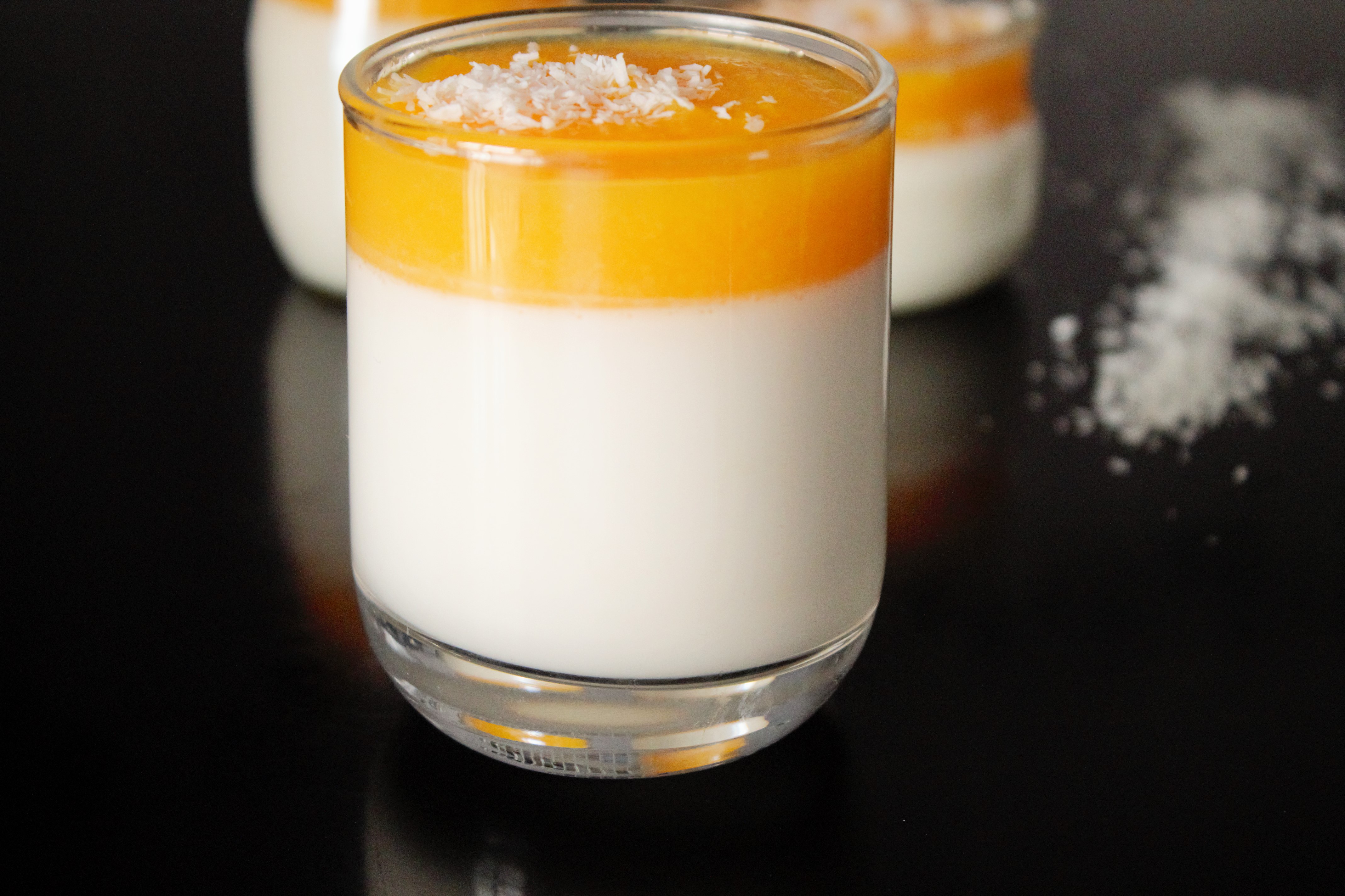 Panna cotta lait de coco mangues Quelle recette